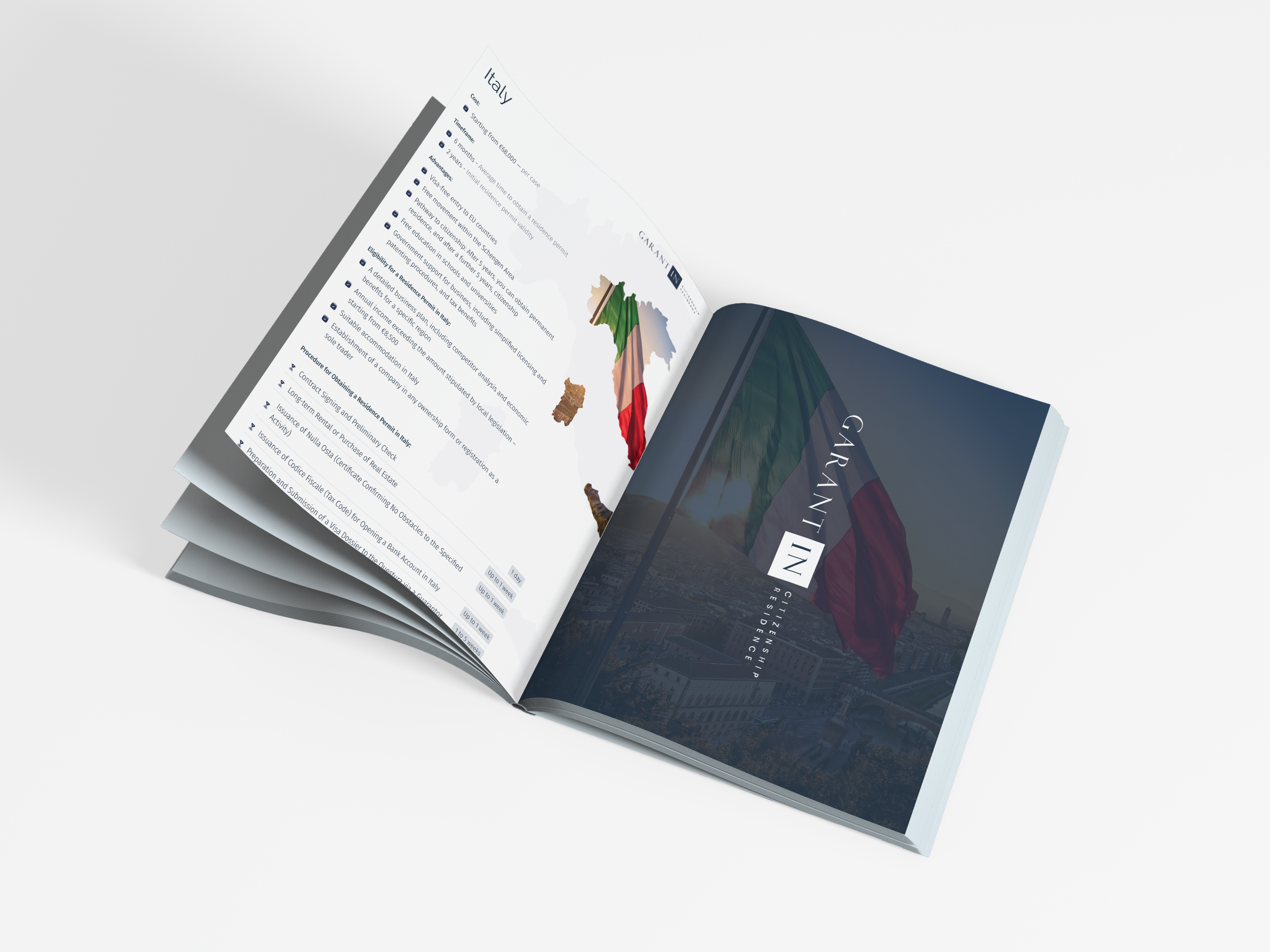 $Guide to obtaining a Italy Investor Visa on table